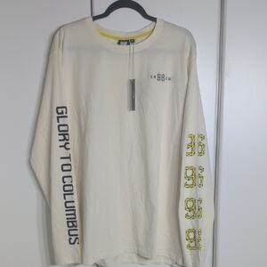 MLS Cream/Off White Long Sleeve Tee with Graphic Details